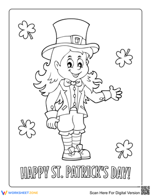 Leprechaun Girl Coloring Page | Essential Grade 1-5 Ready