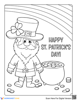 St. Patrick's Day Leprechaun Coloring Page | Printable