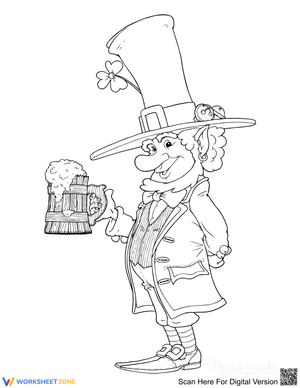 St. Patrick's Day Leprechaun Coloring Page | Essential