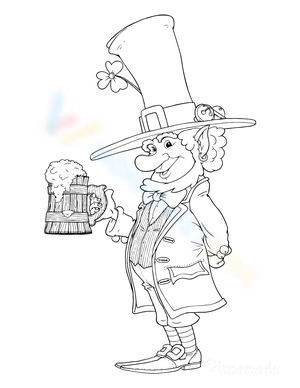 Leprechaun with Foaming Pint of Beer