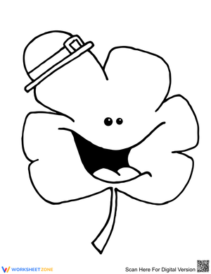 Smiling Shamrock Coloring Page | Essential Holiday Ready