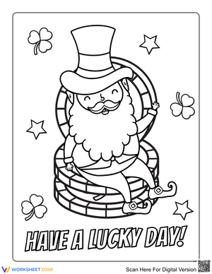 Leprechaun with Gold Coins Coloring Page