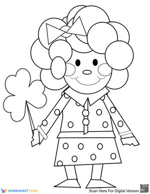 Printable St. Patrick's Day Girl Coloring Page | Grade 1-5