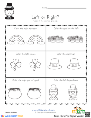 Learning Left and Right Direction Worksheet