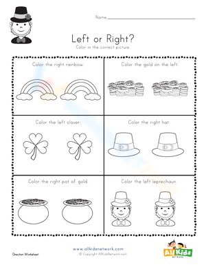 Learning Left and Right Direction Worksheet