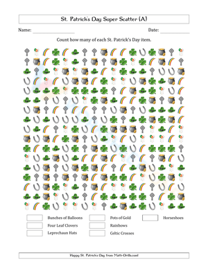 St. Patrick's Day Super Scatter Worksheet