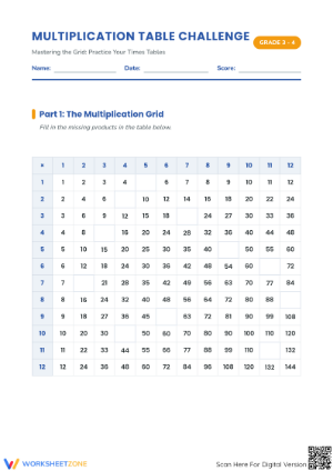 Multiplication Table Challenge | Grade 3-4 Essential