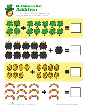 St. Patrick's Day Addition Practice