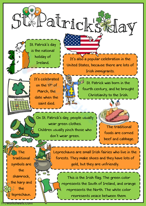 St. Patrick's Day Reading Comprehension Worksheet