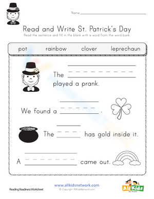St. Patrick's Day Read and Write Activity