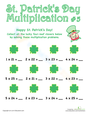 St. Patrick's Day Multiplication