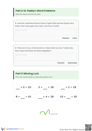 Essential St. Patrick's Day Multiplication Practice (Grade 3)