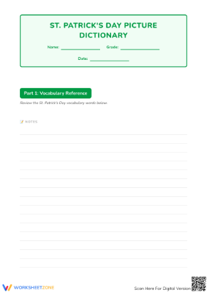 St. Patrick's Day Vocabulary Worksheet | Grade 5 Printable