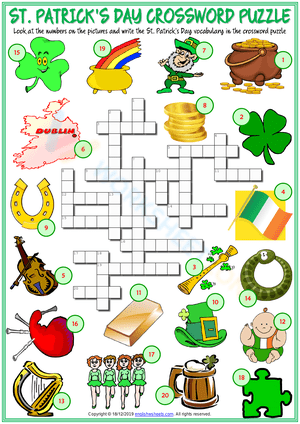 Crossword Puzzle on Patrick Day