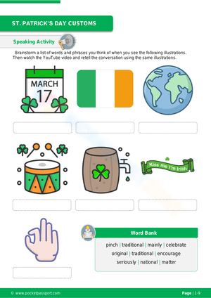 Explore St. Patrick's Day Customs Worksheet