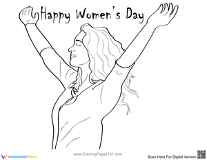 Essential Women's Day Coloring Page | Grades 1-5