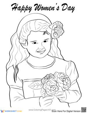 Printable Women's Day Coloring Worksheet | Grades 1-5