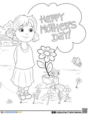 Mother's Day Coloring Page | Printable Grade 1-5 Art