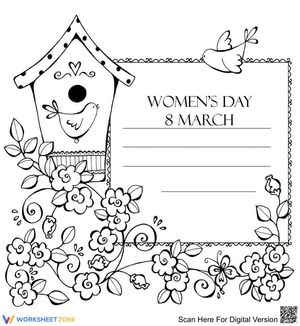 March 8 Postcard Worksheet | Grade 1-5 Essential