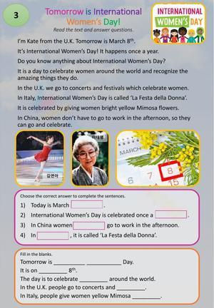 Tomorrow is International Women's Day 