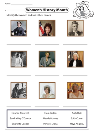 Celebrate Women's History Month Worksheet