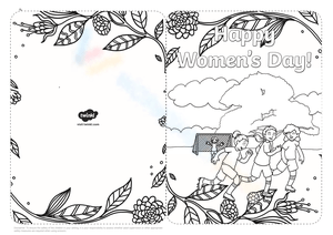 Create Women's Day Cards: Coloring Templates
