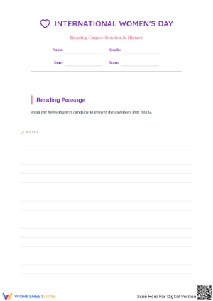 International Women's Day Worksheet | Printable Grade 5