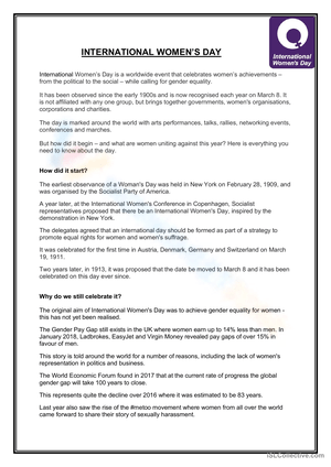 History of Women's Day