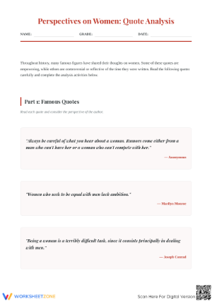 Quote Analysis Worksheet | Grade 8 ELA Printable