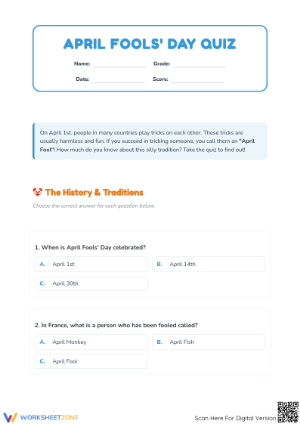April Fool's Day Quiz | Essential Printable Worksheet
