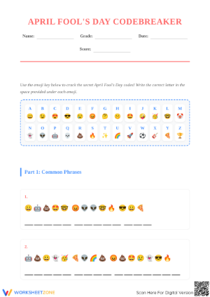April Fools’ Day Codebreaker Worksheet | Printable Ready