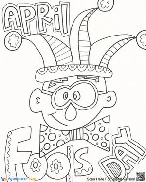 Printable April Fools Day Twisted Clown Coloring Page