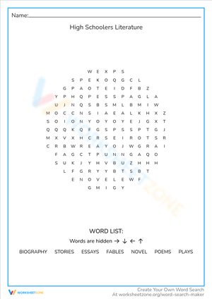 High Schoolers Literature