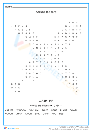Discover Items Around the Yard: Fun Worksheet