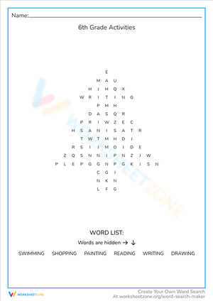 6th Grade Activities