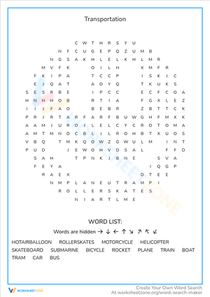 Transportation Modes: Learning Worksheet