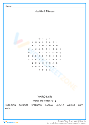 Explore Health Fitness: Wellness Worksheet