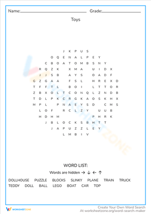 Fun with Toys: An Engaging Activity Worksheet