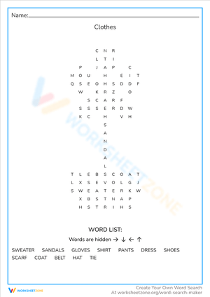 Learn About Clothes: An Educational Worksheet