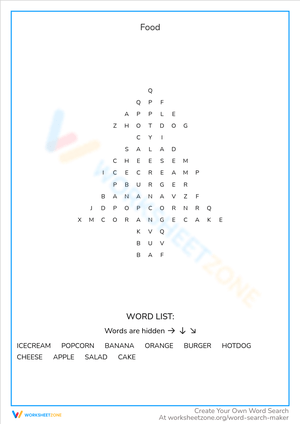 Explore Delicious Food: A Fun Worksheet