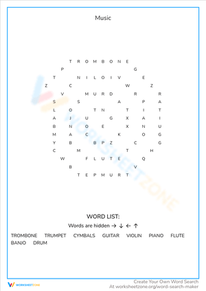 Explore the World of Music: A Fun Worksheet