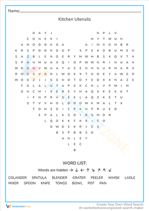 Discover Kitchen Utensils: A Fun Worksheet