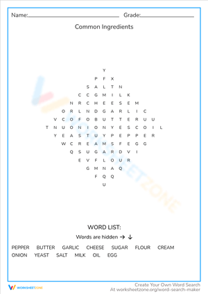 Identify Common Ingredients: Cooking Basics