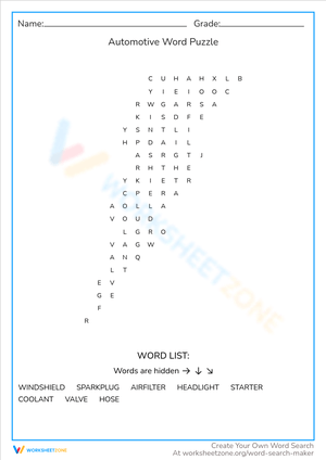 Automotive Word Puzzle: Test Your Knowledge