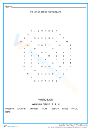 Polar Express Adventure Word Search