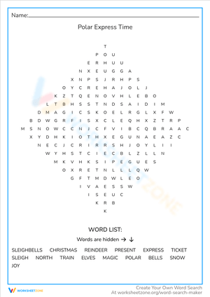 Polar Express Time Word Search