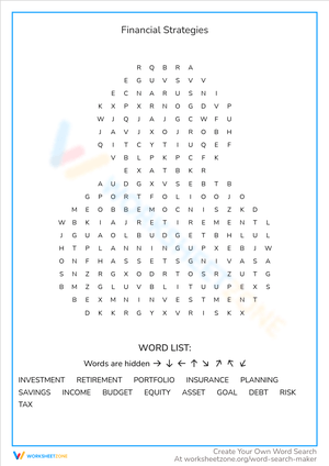 Financial Strategies Word Search
