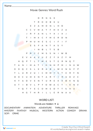 Movie Genres Word Rush: Rapid Film Classification