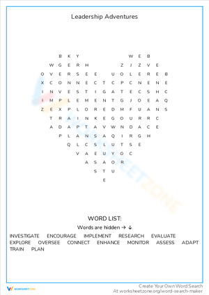 Leadership Adventures Worksheet