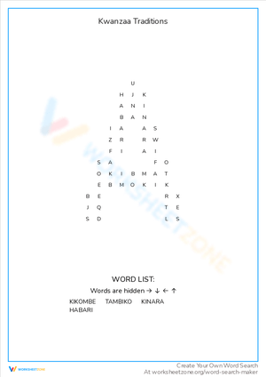 Kwanzaa Traditions Exploration Worksheet
